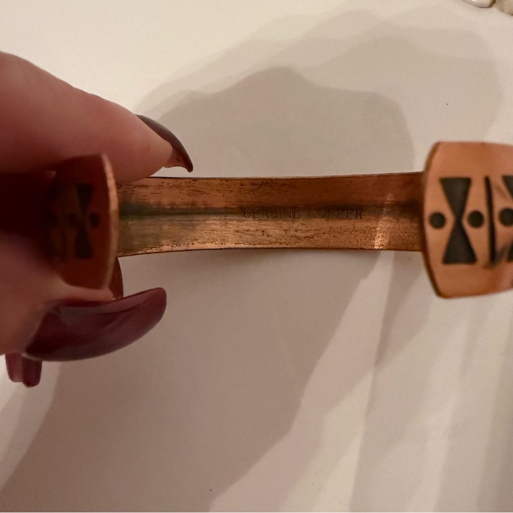 Bracelet Cuff Solid Copper Bow Tie Design - image 5